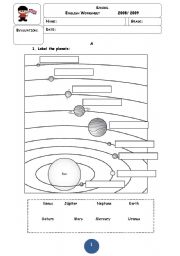 English Worksheet: The Solar System
