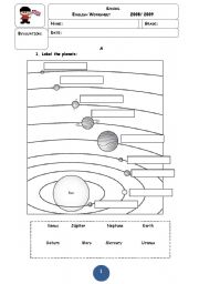 English Worksheet: The Solar System