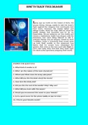 English worksheet: How train your dragon