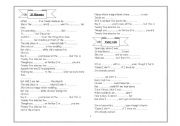 English Worksheet: cloze tests for 8 songs