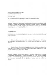 English Worksheet: Scieties  Act  