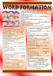 English Worksheet: Word formation + KEY