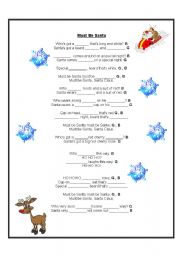 English Worksheet: Must be Santa song