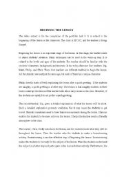 English worksheet: begining the lesson