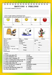 English Worksheet: EMOTIONS & FEELINGS