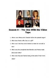 English worksheet: Friends Episode Question Sheet