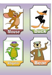 English Worksheet: famous animals flashcards