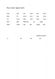 English worksheet: Past simple- regular verbs