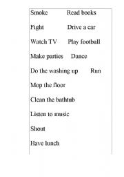 English Worksheet: Household rules