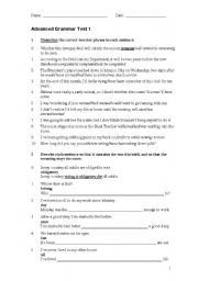 English Worksheet: ADVANCED GRAMMAR TEST