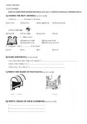 English Worksheet: 5th grade 2nd exam