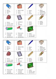 English Worksheet: test on school stuff