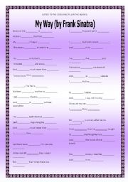 English Worksheet: Song activity - Frank Sinatrak - My Way