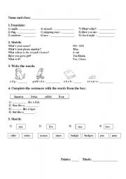 English worksheet: Test for Join in1