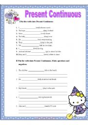 English Worksheet: Present Continuous