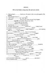 English Worksheet: Articles