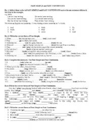 English Worksheet: Simple Past Vs. Past Continuous exercise