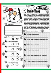 English Worksheet: RC Series_Ho Ho Edition_01 Santa Claus (Fully Ediatble + Key)