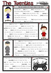 English Worksheet: The Twenties + Past Simple/Present Simple