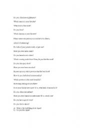 English Worksheet: 60 Questions