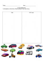 English worksheet: Cars or Not Cars