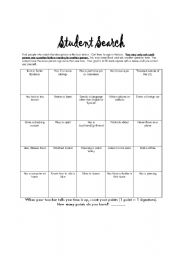 English Worksheet: Student Search