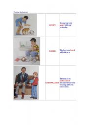 English Worksheet: Adjective : feeling