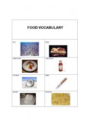 English worksheet: Food pictionary