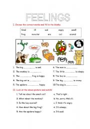 English Worksheet: Feelings