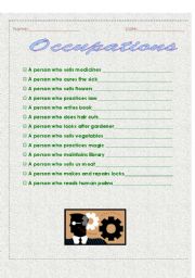 English worksheet: Occupations