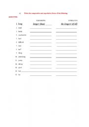 English Worksheet: comparative