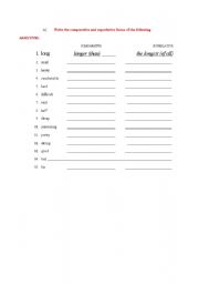 English worksheet: comparative