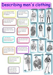 Describing what men are wearing 3/3 - matching activity, editable