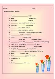 English worksheet: Articles