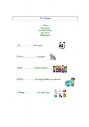 English Worksheet: To Have verb practice