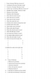 English Worksheet: days and month exercise