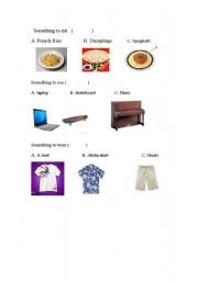English Worksheet: Something