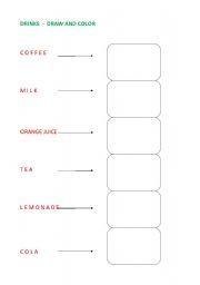 English Worksheet: drinks