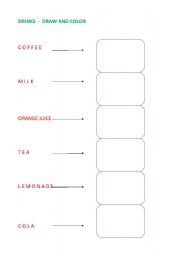 English Worksheet: drinks