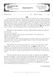 English Worksheet: Global Test 1 (2nd form sciences) 2010