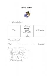 English Worksheet: Modals of Deduction