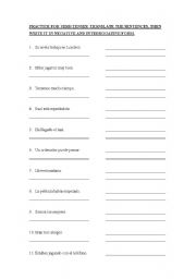 English worksheet: Practice for verb tenses