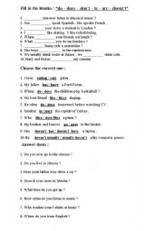 English Worksheet: Present tense