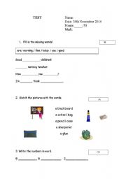 English worksheet: Test 