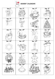 English Worksheet: advent calendar