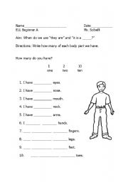 English worksheet: How Many?