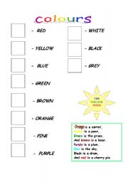 English Worksheet: colours
