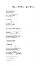 English Worksheet: Happy Christmas - song