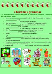 English Worksheet: grammar and christmas