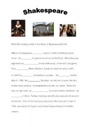 English Worksheet: William shakespeare